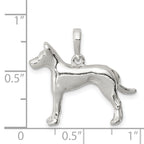 Sterling Silver 925 Great Dane Pendant with Anti-Tarnish Finish