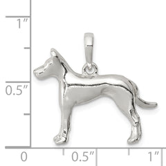 Sterling Silver 925 Great Dane Pendant with Anti-Tarnish Finish