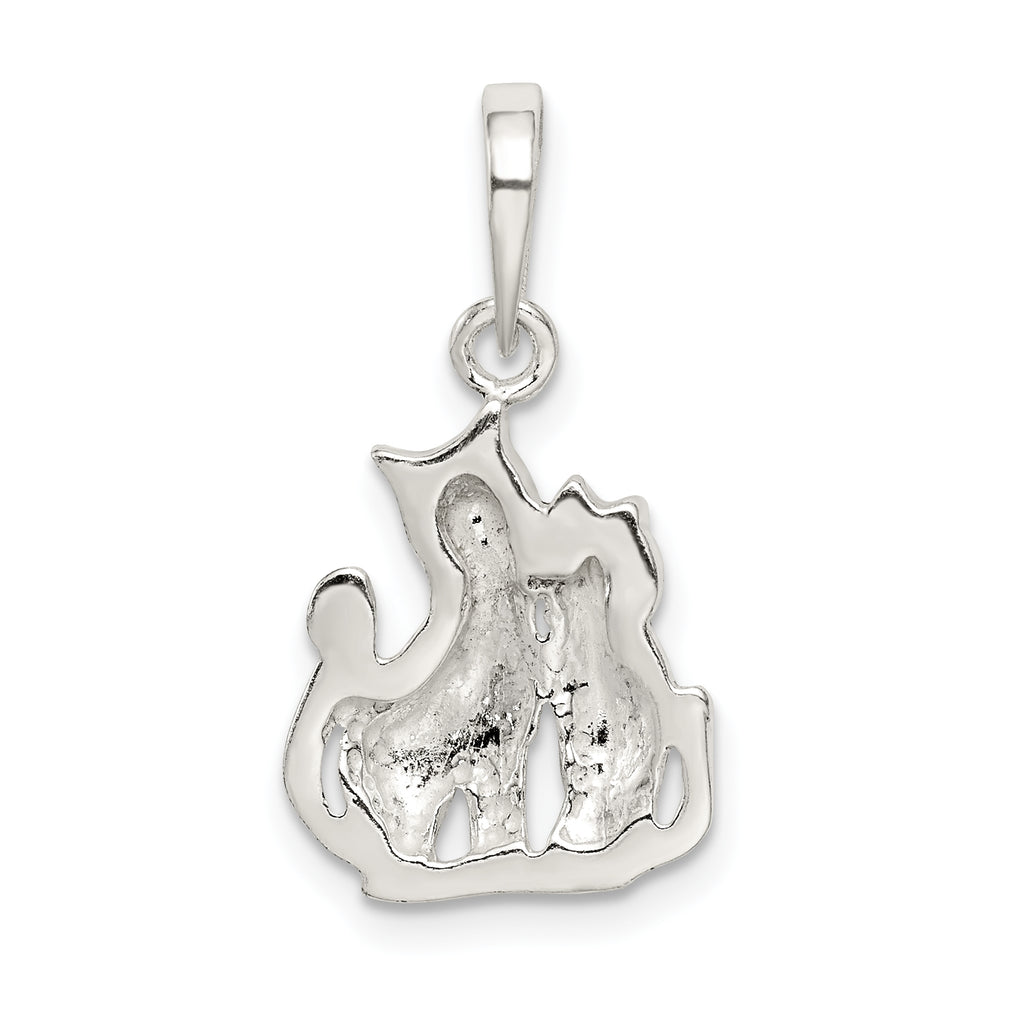 Sophia Jewelers 925 Sterling Silver Cats Pendant with Anti-tarnish Finish