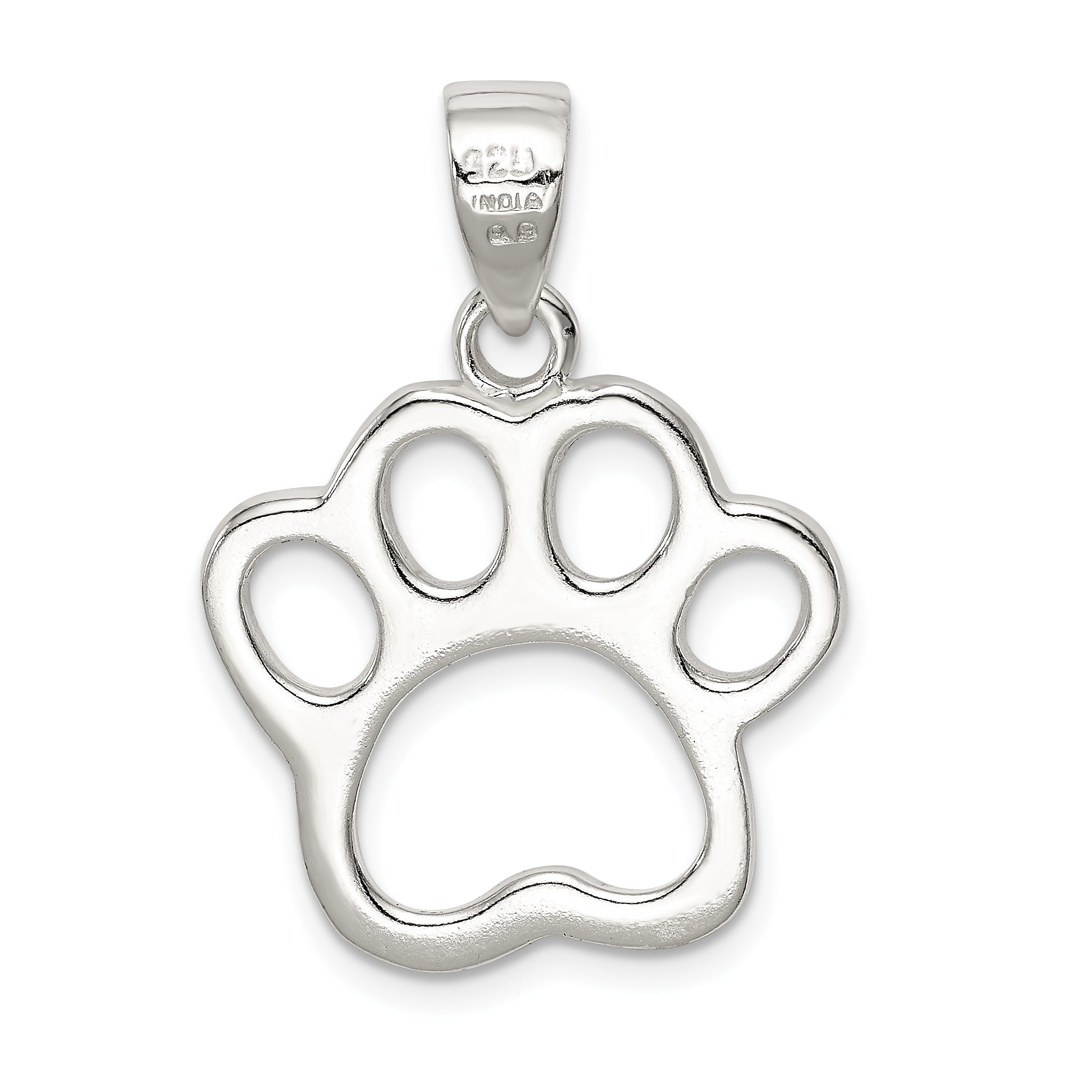 Sterling Silver 925 Paw Pendant with Anti-Tarnish Finish by Sophia Jewelers