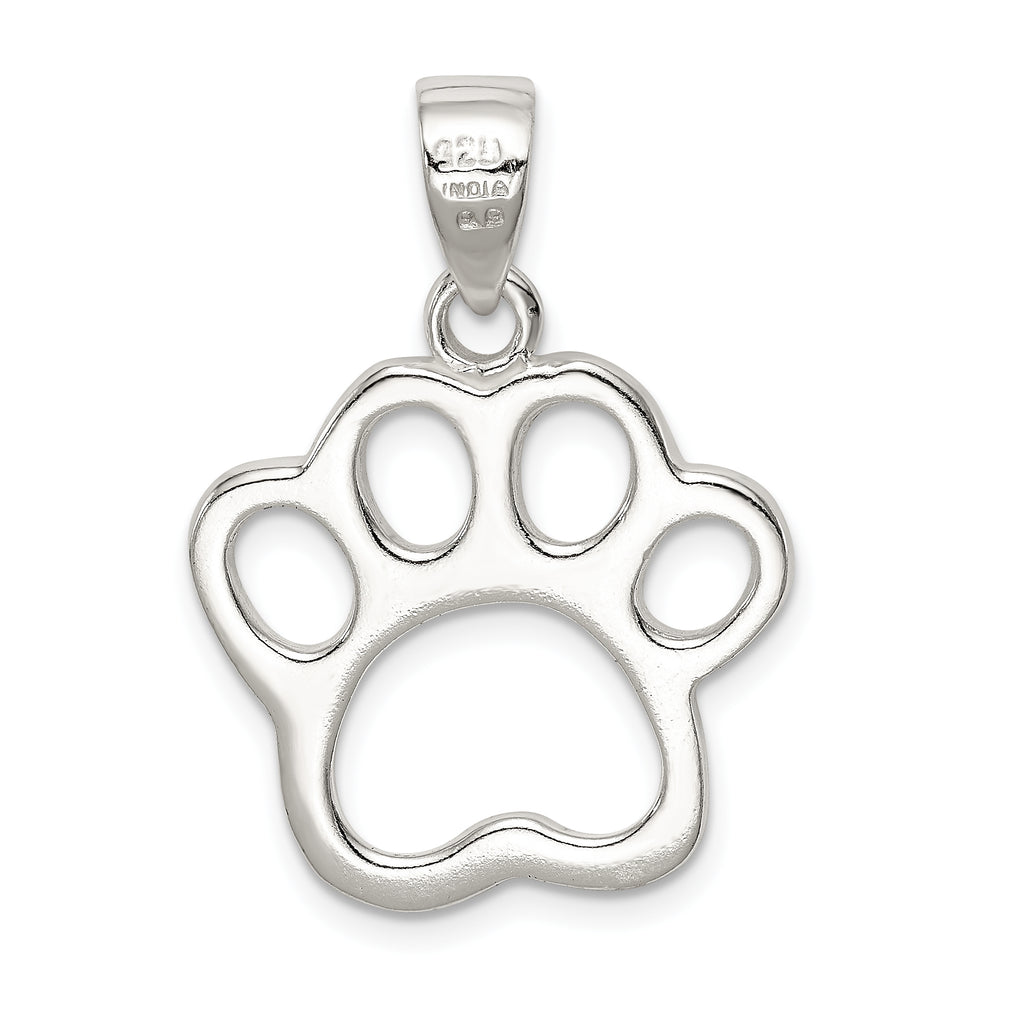 Sterling Silver 925 Paw Pendant with Anti-Tarnish Finish by Sophia Jewelers