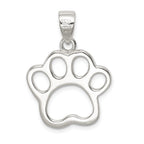 Sterling Silver 925 Paw Pendant with Anti-Tarnish Finish by Sophia Jewelers
