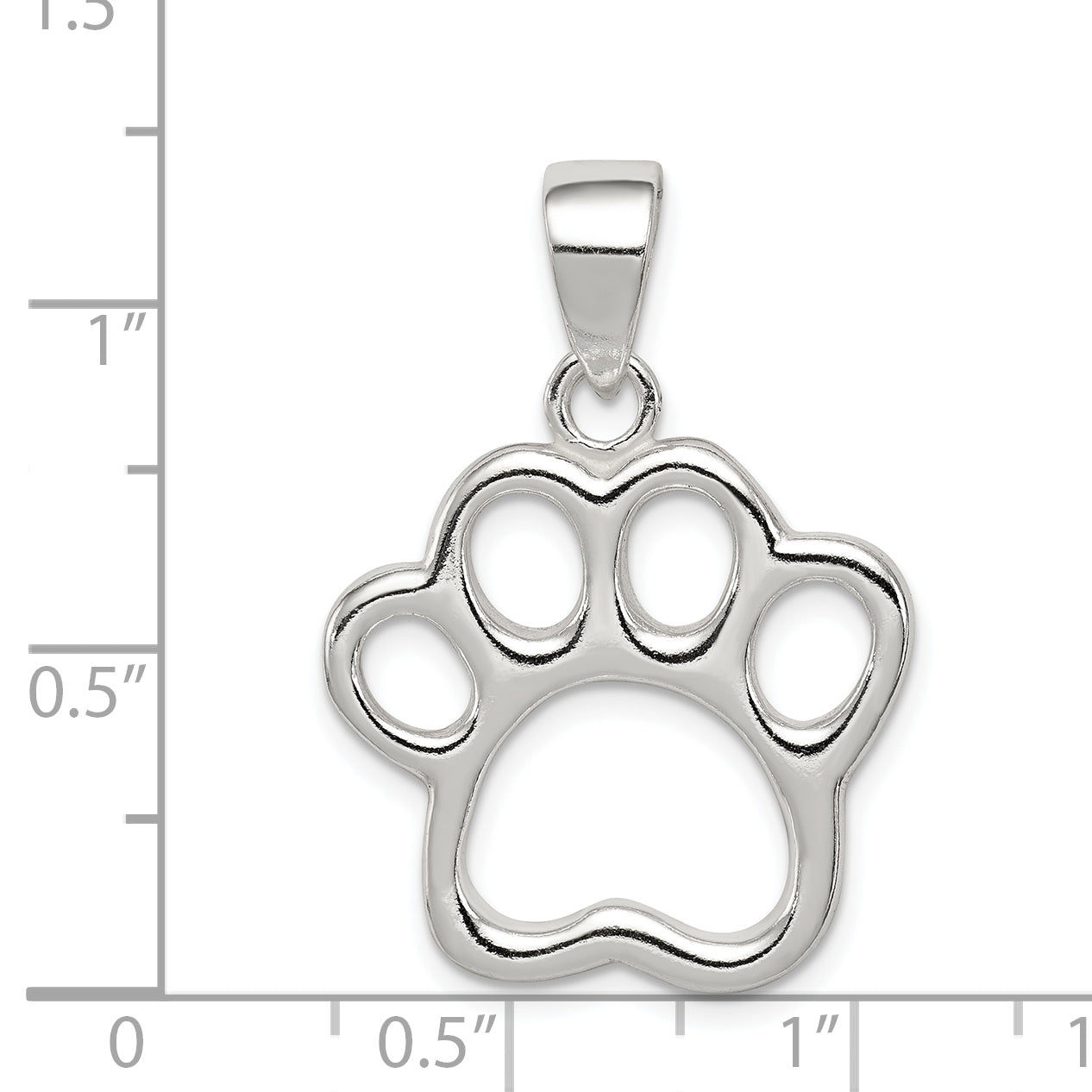 Sterling Silver 925 Paw Pendant with Anti-Tarnish Finish by Sophia Jewelers