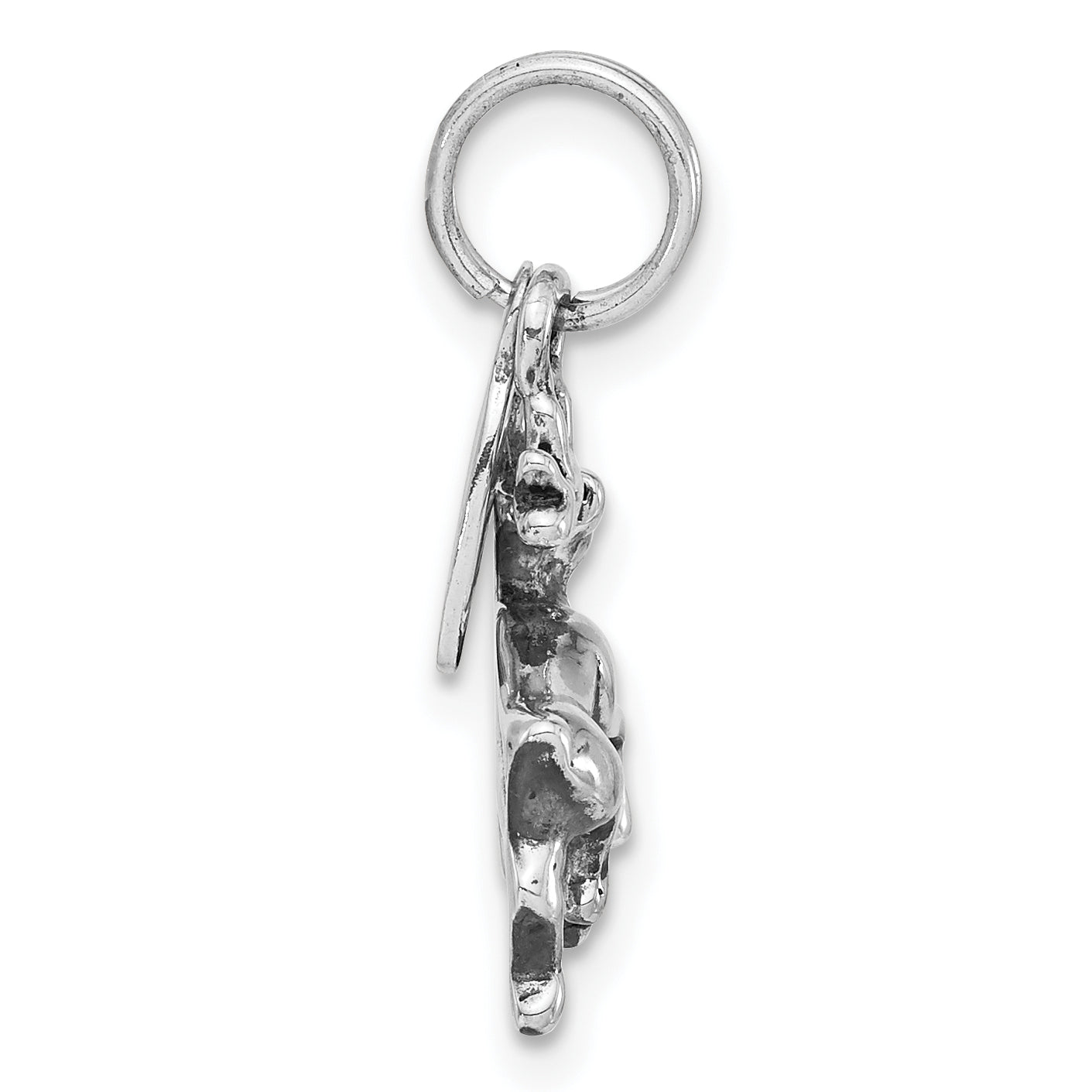 Sterling Silver 925 Alaska Moose Charm Polished Antiqued Women's Pendant Secondary image