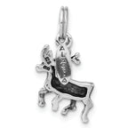 Sterling Silver 925 Alaska Moose Charm Polished Antiqued Women's Pendant