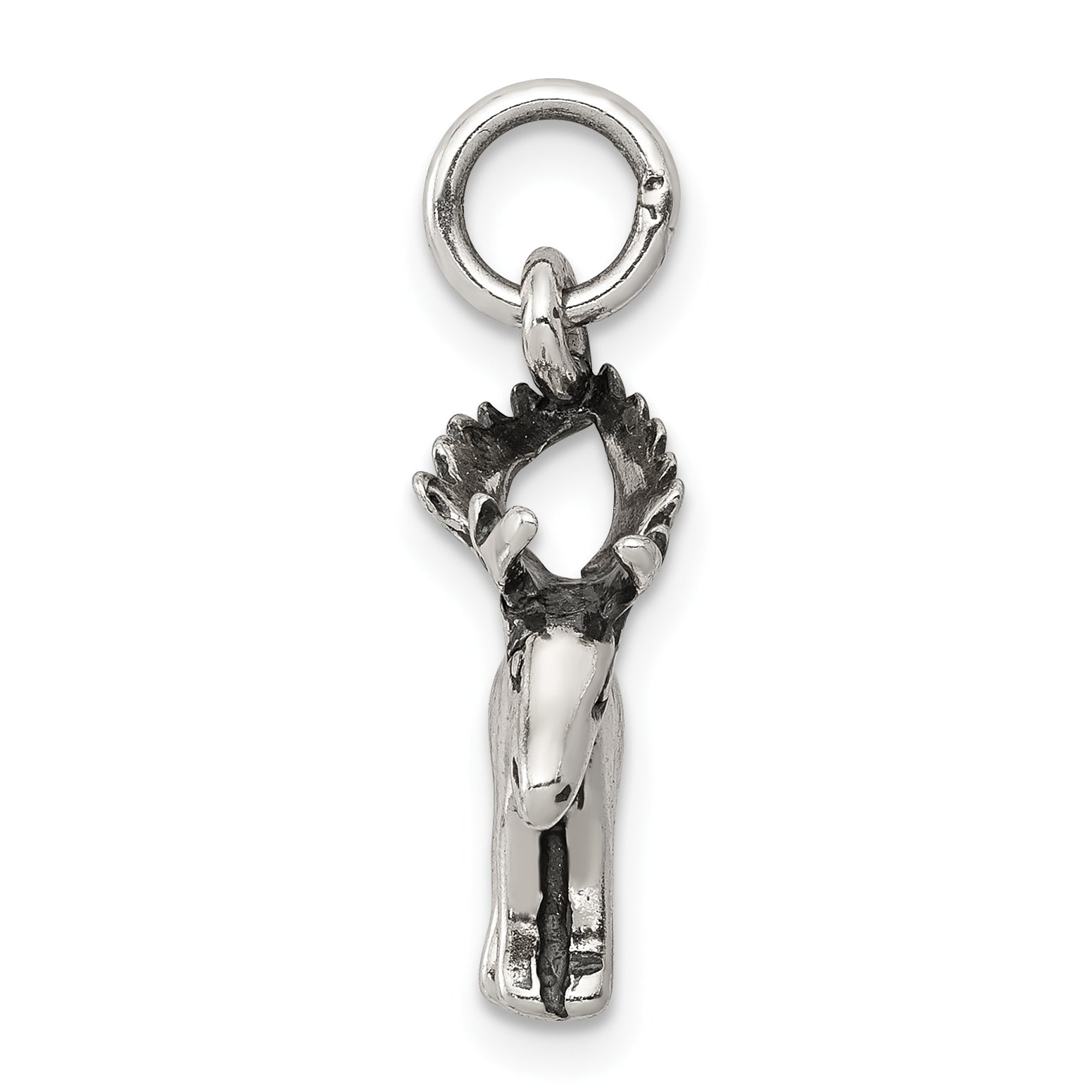 Sterling Silver 925 Moose Charm for Men's Jewelry Solid Casted Design