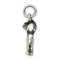Sterling Silver 925 Moose Charm for Men's Jewelry Solid Casted Design