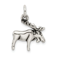 Sterling Silver 925 Moose Charm for Men's Jewelry Solid Casted Design