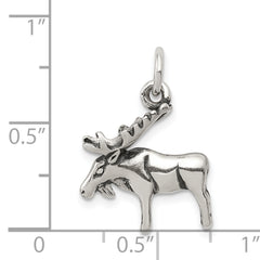 Sterling Silver 925 Moose Charm for Men's Jewelry Solid Casted Design
