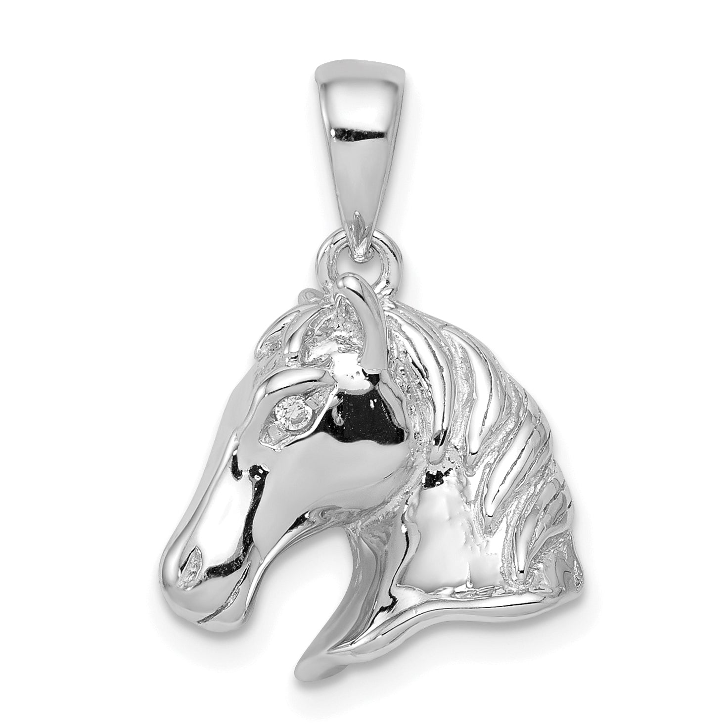Sterling Silver Rhodium-plated Horse Pendant Main image