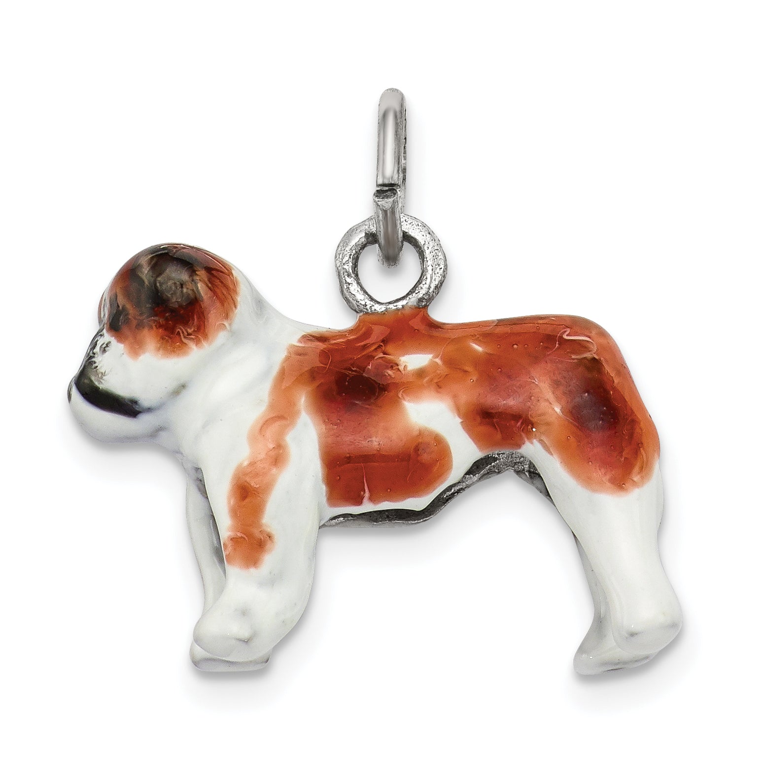 Sterling Silver Enameled Bulldog Charm Main image