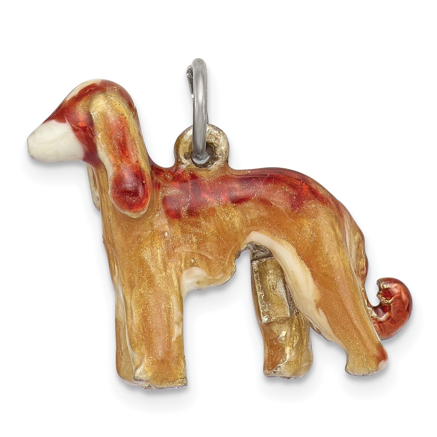 Sterling Silver Enameled Afghan Dog Charm Main image