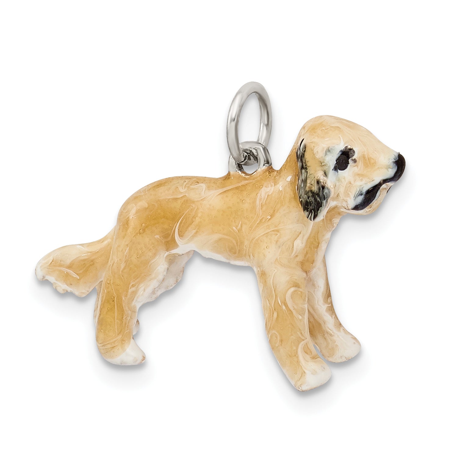 Sophia Jewelers 925 Sterling Silver 3D Briard Charm with Enamel Finish