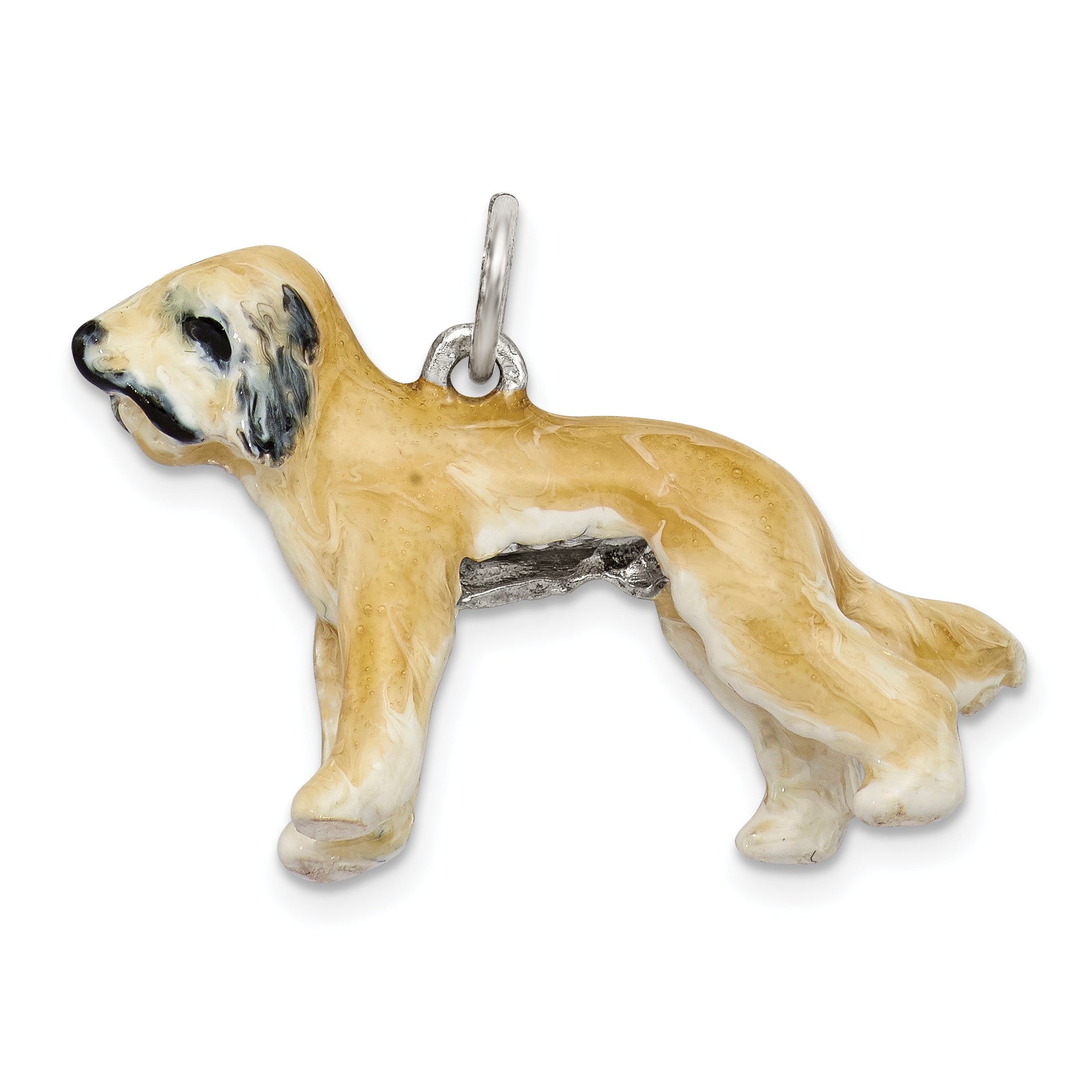 Sterling Silver Enameled Briard Charm Main image