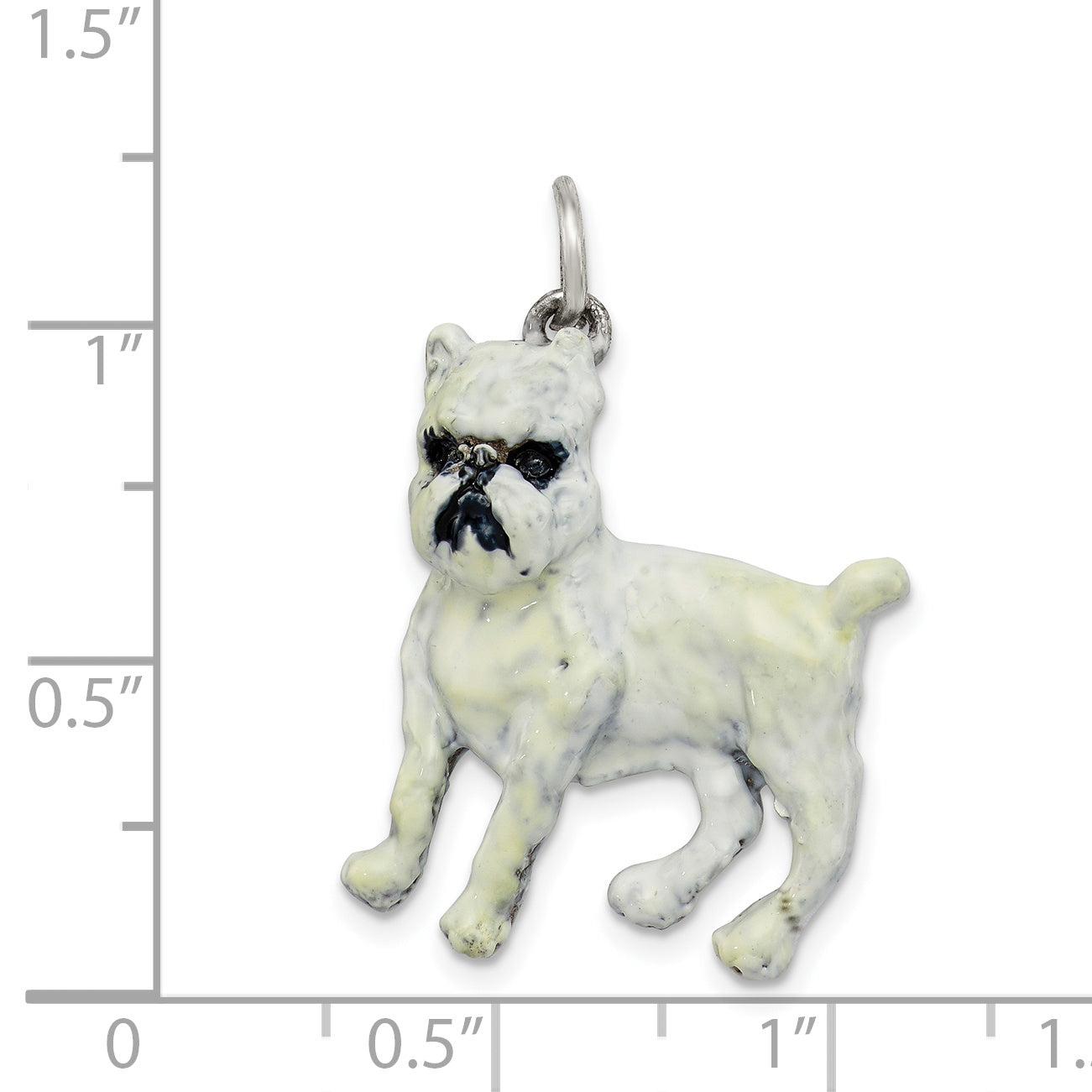 Sterling Silver 925 Enamel Brussels Griffon 3D Charm by Sophia Jewelers