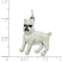 Sterling Silver 925 Enamel Brussels Griffon 3D Charm by Sophia Jewelers
