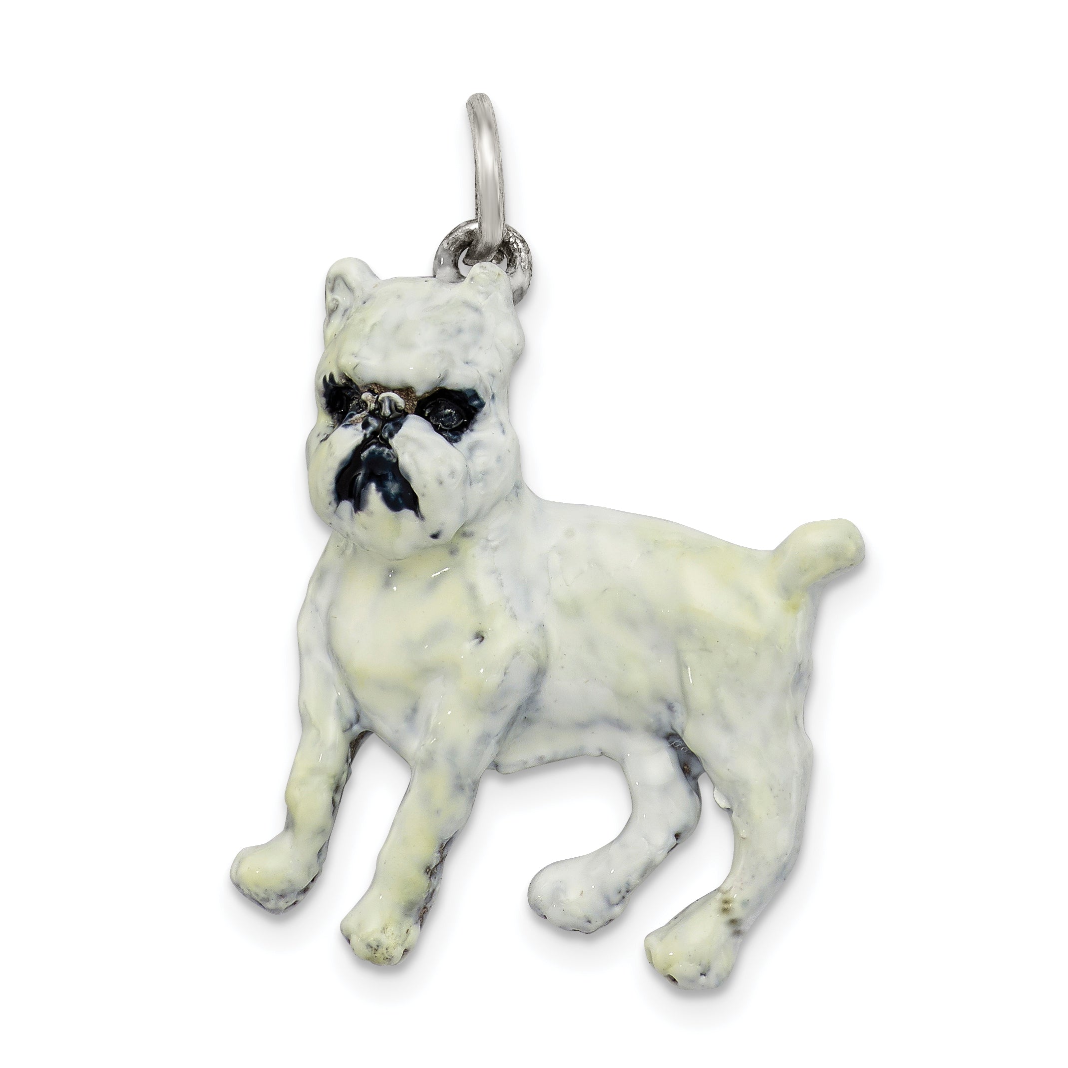 Silver Enamel Brussel Griffon Charm Main image