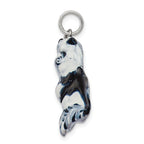 Sterling Silver 925 Enamel Cat Charm with Rhodium Plating