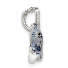 Sterling Silver 925 Cat Pendant with Enamel Ball Playful Charm