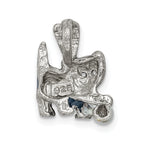 Sterling Silver 925 Cat Pendant with Enamel Ball Playful Charm