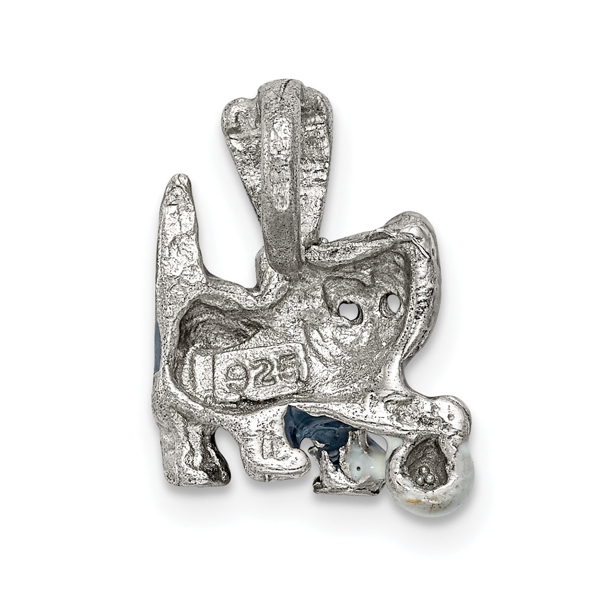 Sterling Silver 925 Cat Pendant with Enamel Ball Playful Charm