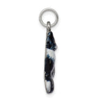 Sophia Jewelers Sterling Silver Enamel Cat Charm with Rhodium Plating