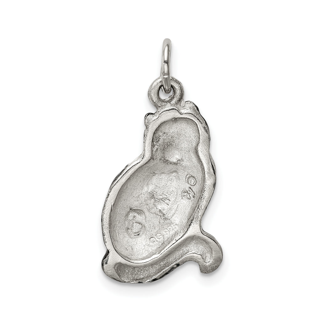 Sophia Jewelers Sterling Silver Enamel Cat Charm with Rhodium Plating