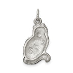 Sophia Jewelers Sterling Silver Enamel Cat Charm with Rhodium Plating