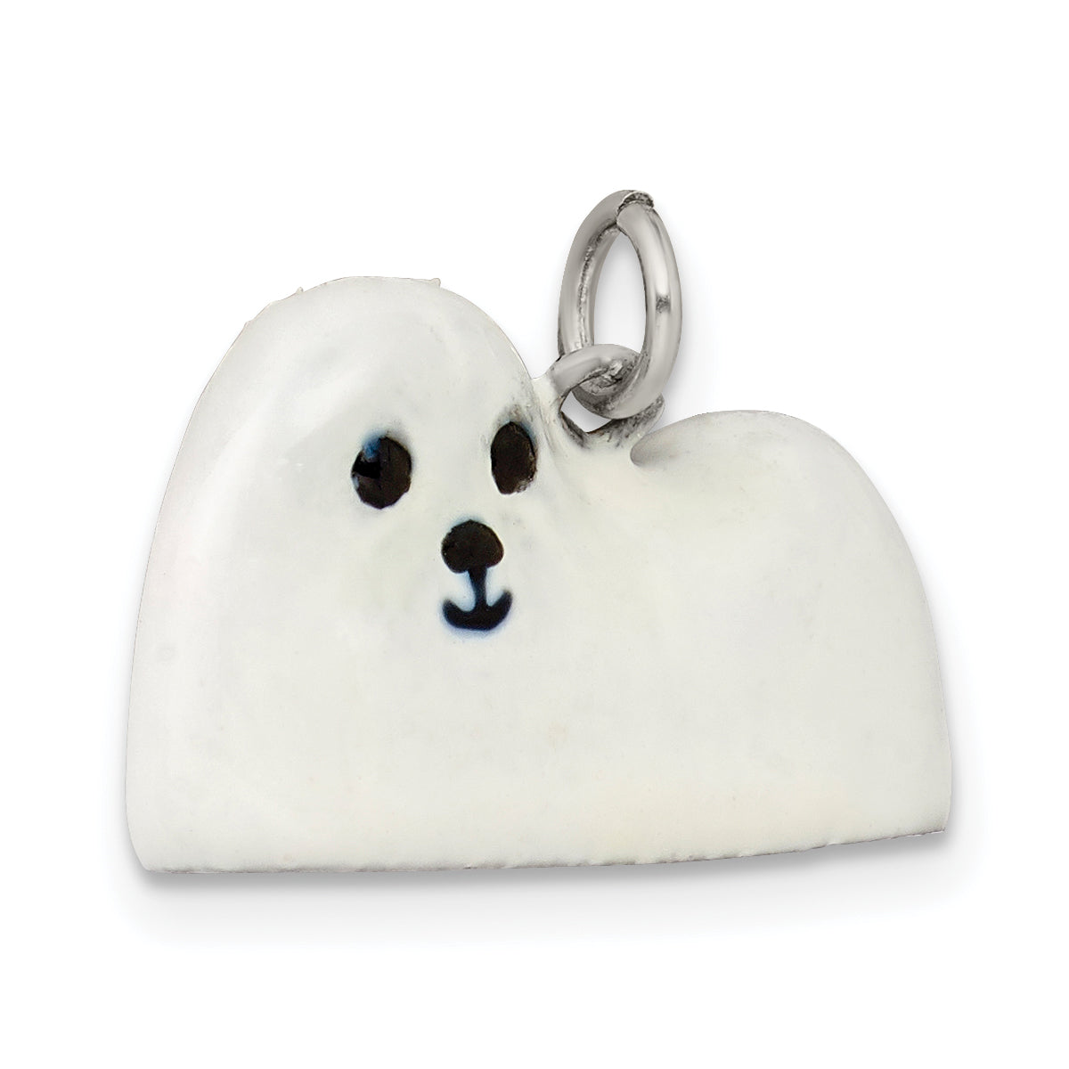 Sterling Silver 925 Enameled Maltese Charm 3D Elegant Design
