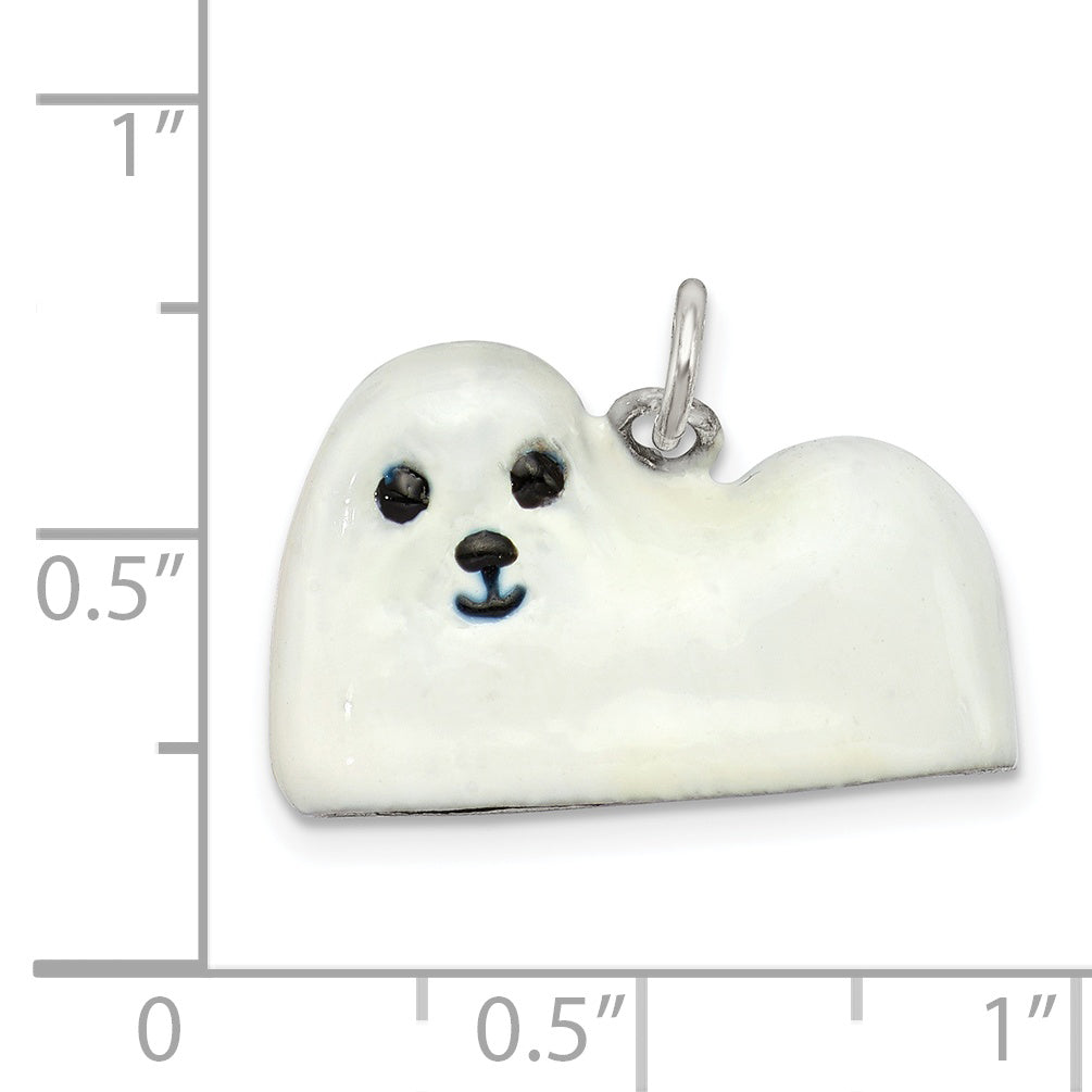 Sterling Silver 925 Enameled Maltese Charm 3D Elegant Design