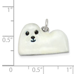 Sterling Silver 925 Enameled Maltese Charm 3D Elegant Design