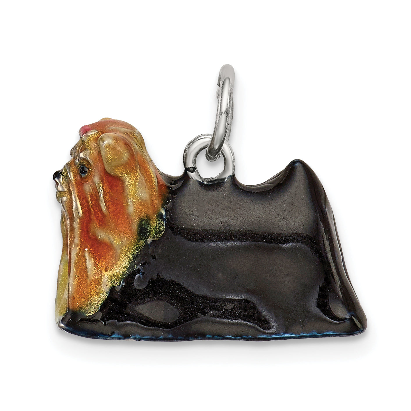 Sterling Silver Enameled Yorkshire Terrier Charm Main image