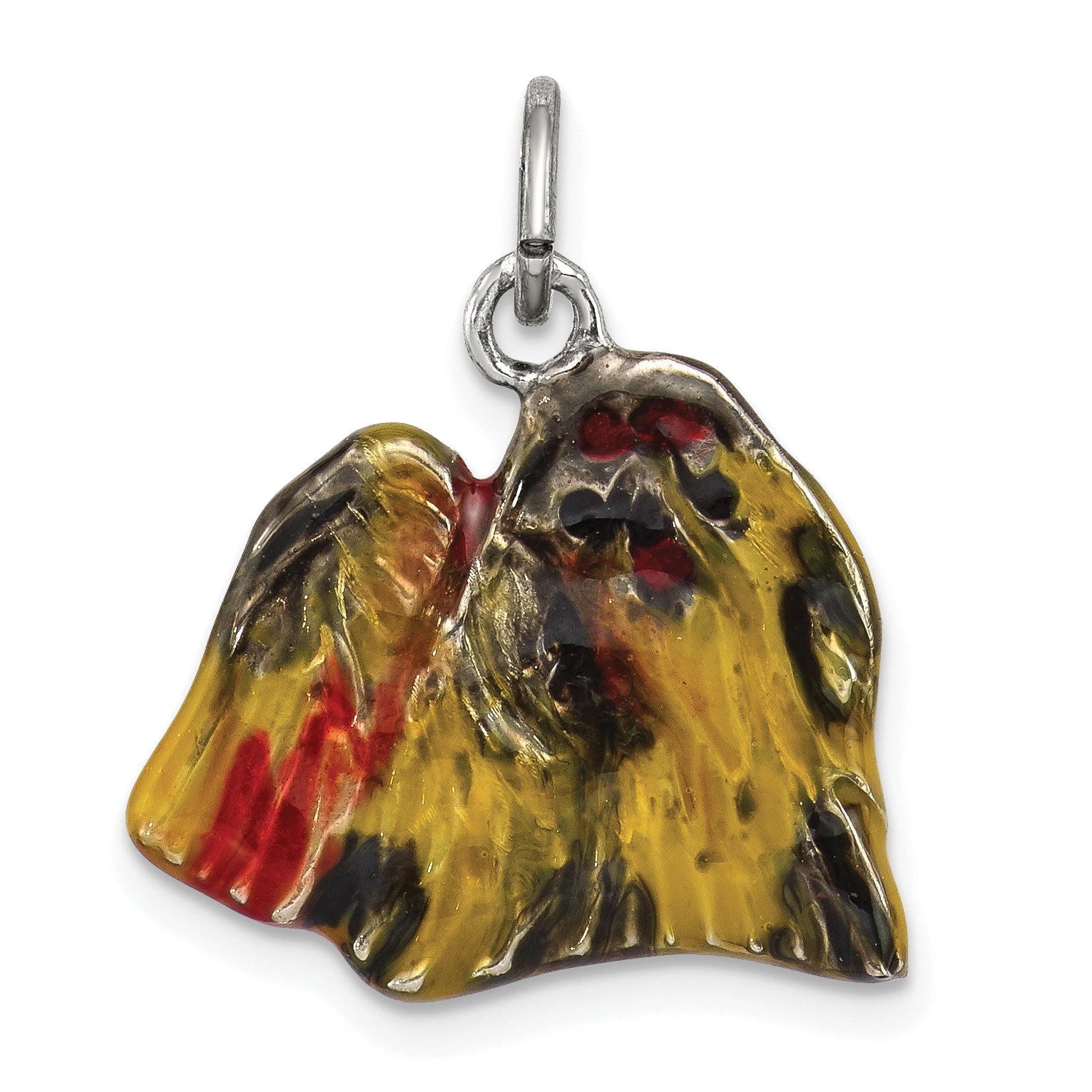 Sterling Silver Enameled Profile Shih Tzu Charm Main image