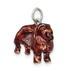 Sterling Silver 925 Enameled Pomeranian Charm in 3D Design