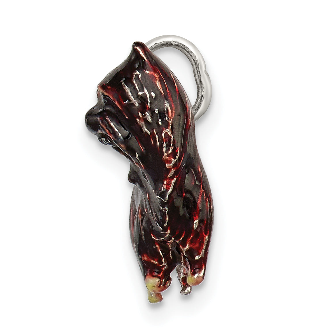 Sterling Silver 925 Cairn Terrier Enamel Charm 3D Jewelry Piece Secondary image