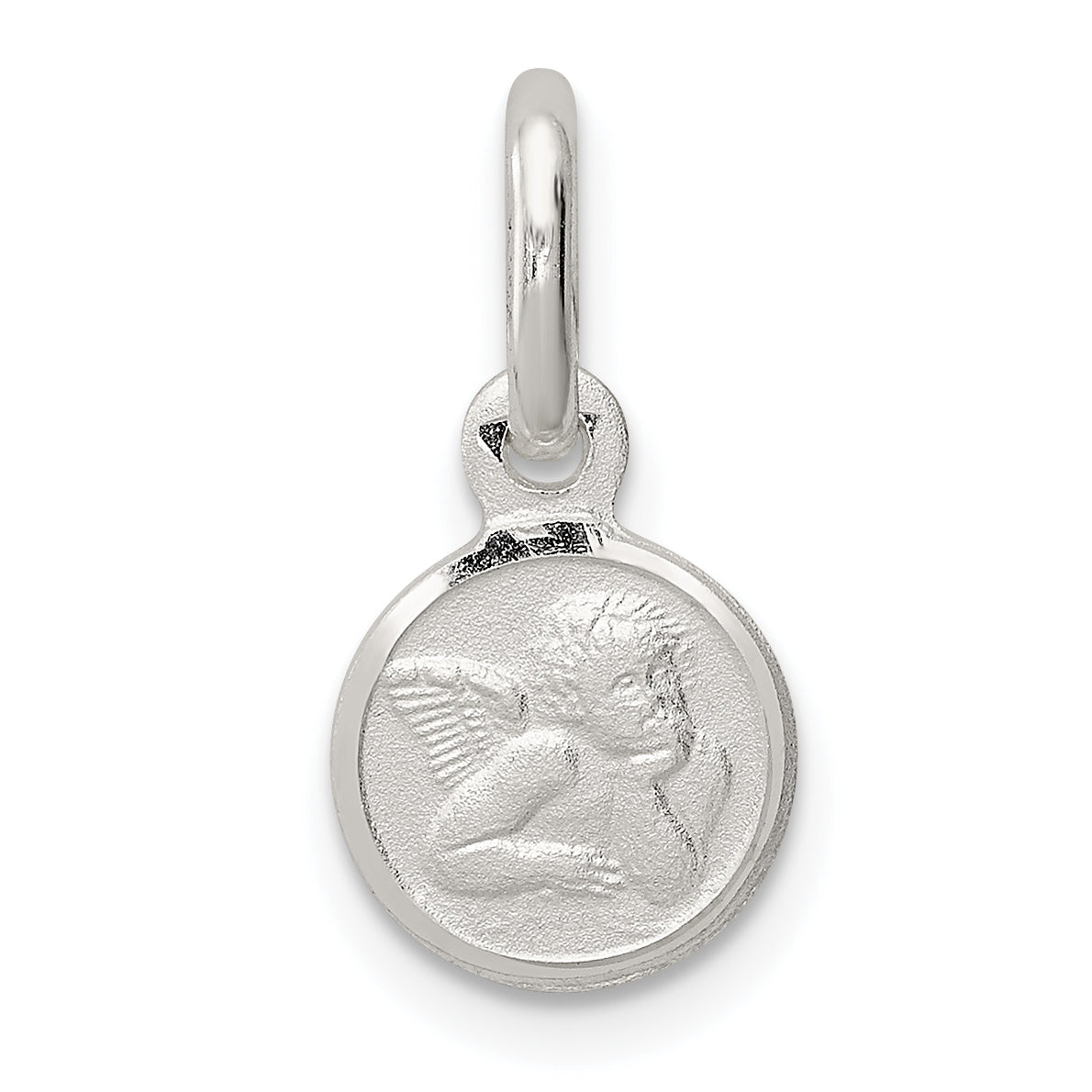 Sterling Silver Rhodium-plated Satin Angel Charm Main image