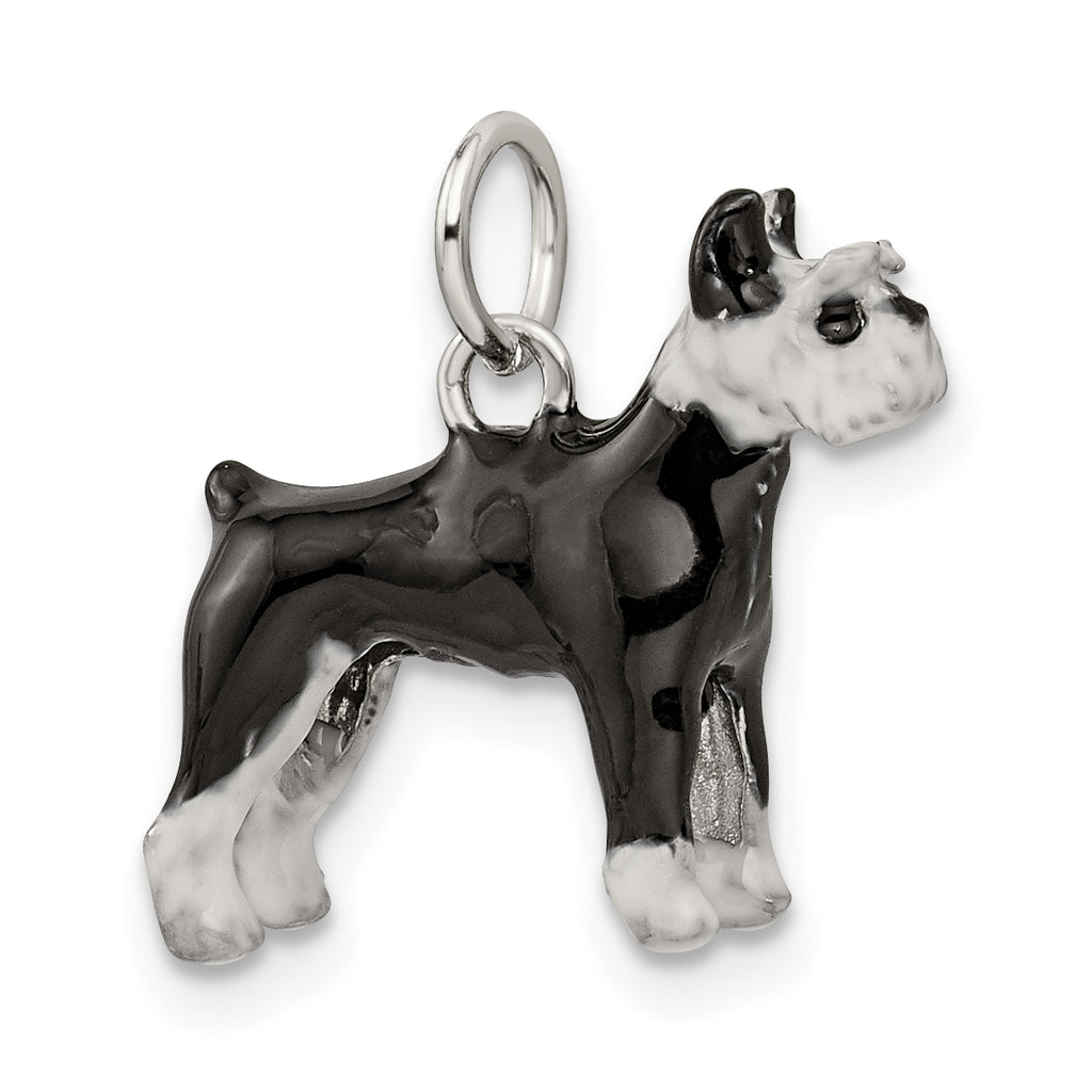 Sophia Jewelers 925 Sterling Silver Schnauzer Charm with 3D Enamel Detailing