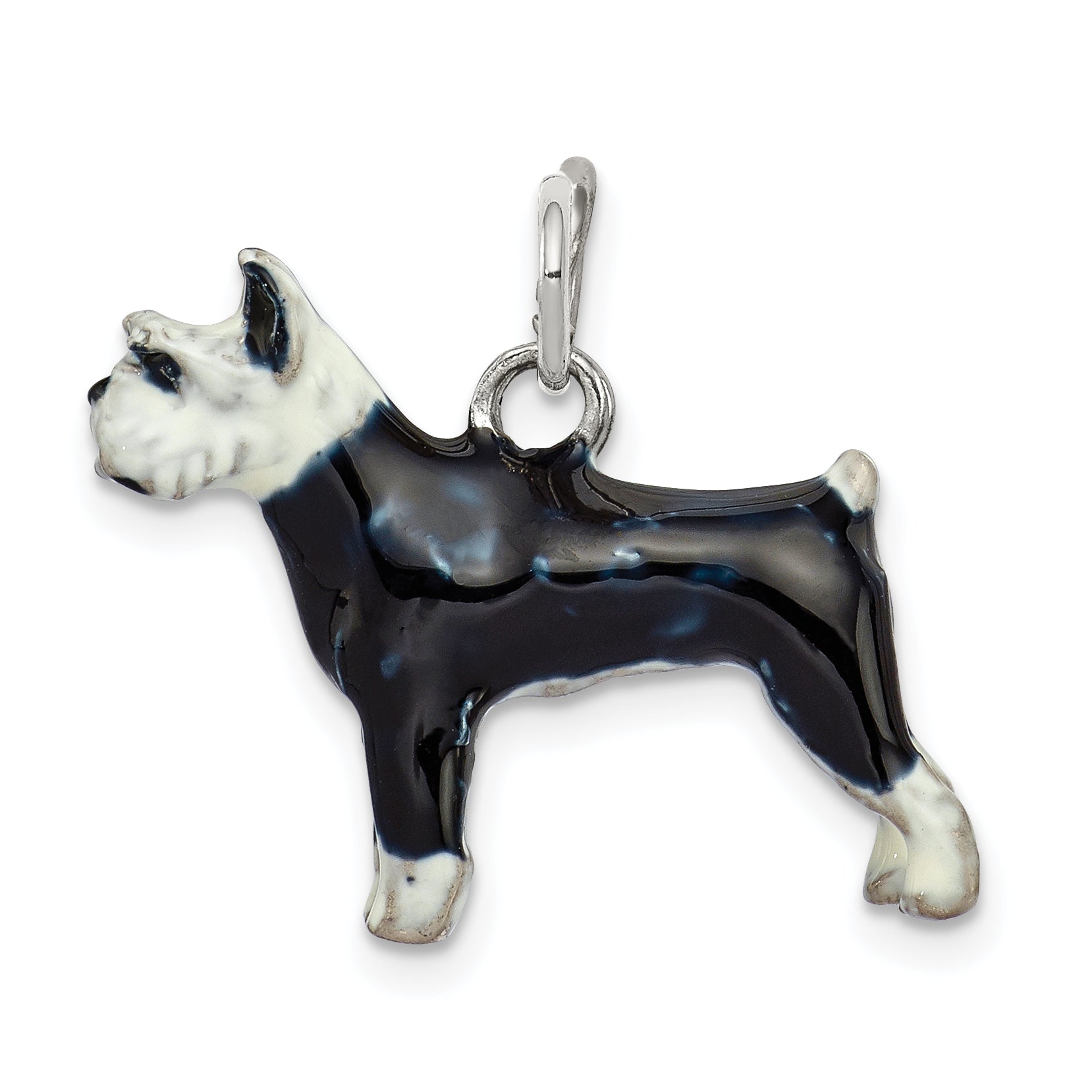 Sterling Silver Enameled Schnauzer Charm Main image
