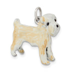 Sterling Silver Enamel Wheaton Terrier Charm 3D Design by Sophia Jewelers