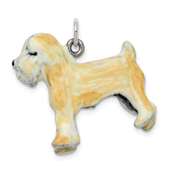 Silver Enamel Soft Coated Wheaton Terrier Charm