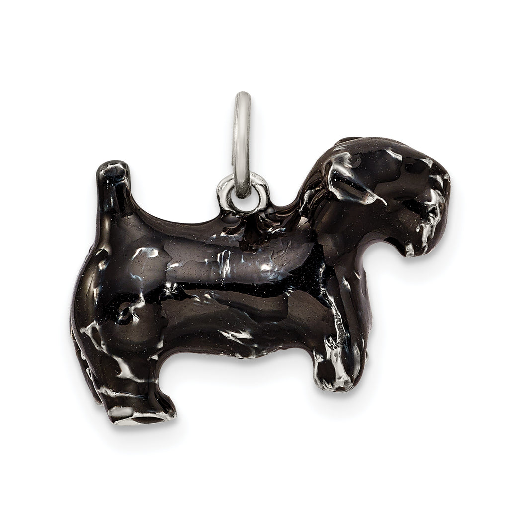 Sterling Silver 925 Scottish Terrier 3D Enameled Charm Sophia Jewelers