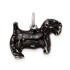 Sterling Silver 925 Scottish Terrier 3D Enameled Charm Sophia Jewelers