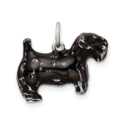 Sterling Silver 925 Scottish Terrier 3D Enameled Charm Sophia Jewelers