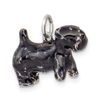 Sterling Silver 925 Scottish Terrier 3D Enameled Charm Sophia Jewelers