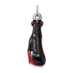 Sterling Silver 3D Rottweiler Enamel Charm by Sophia Jewelers