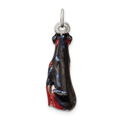 Sterling Silver 3D Rottweiler Enamel Charm by Sophia Jewelers