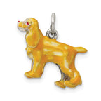 Sophia Jewelers 925 Sterling Silver 3D Cocker Spaniel Charm with Enamel Detailing