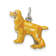 Sophia Jewelers 925 Sterling Silver 3D Cocker Spaniel Charm with Enamel Detailing