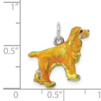 Sophia Jewelers 925 Sterling Silver 3D Cocker Spaniel Charm with Enamel Detailing