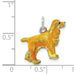 Sophia Jewelers 925 Sterling Silver 3D Cocker Spaniel Charm with Enamel Detailing